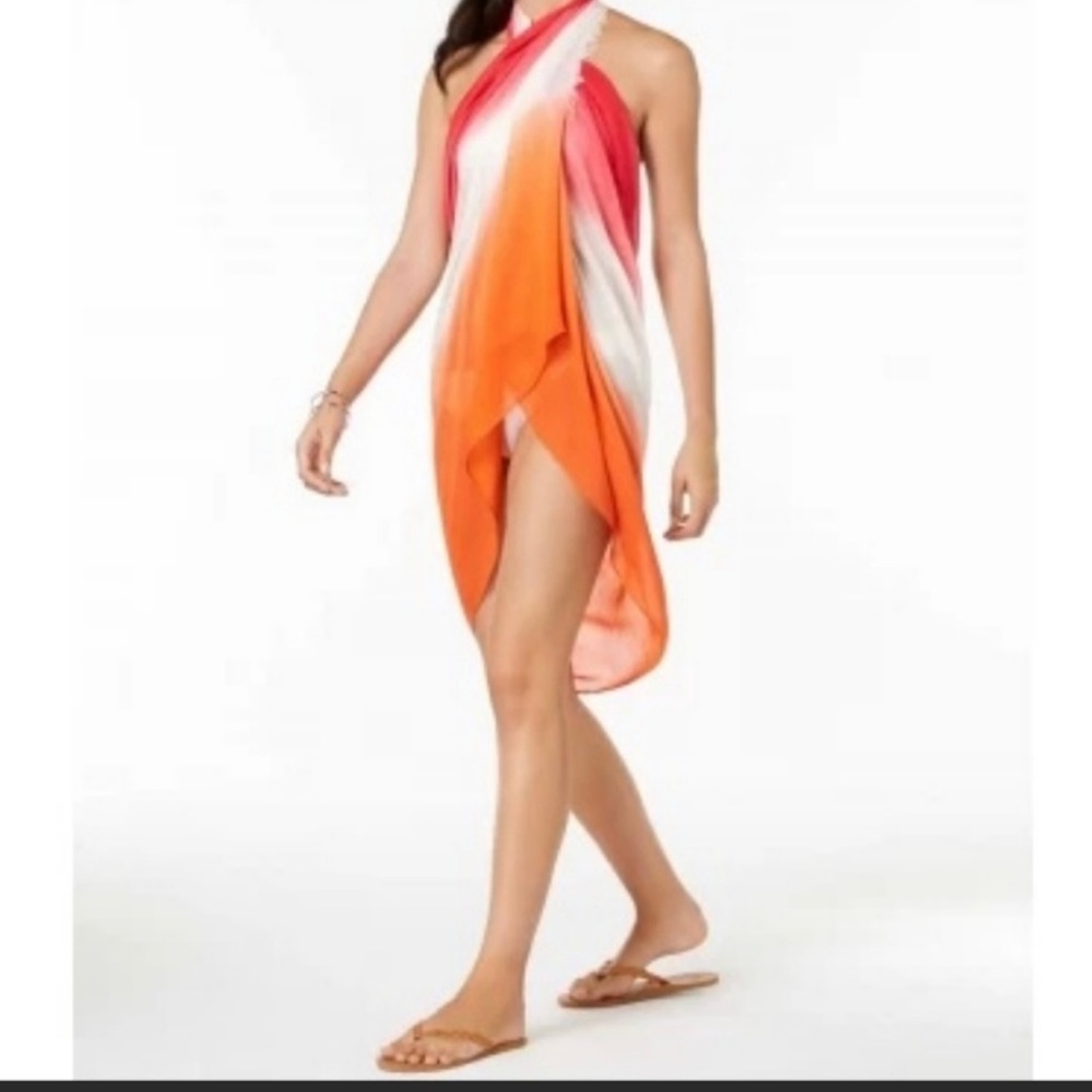Calvin Klein Womens ombré sarong coverup scarf